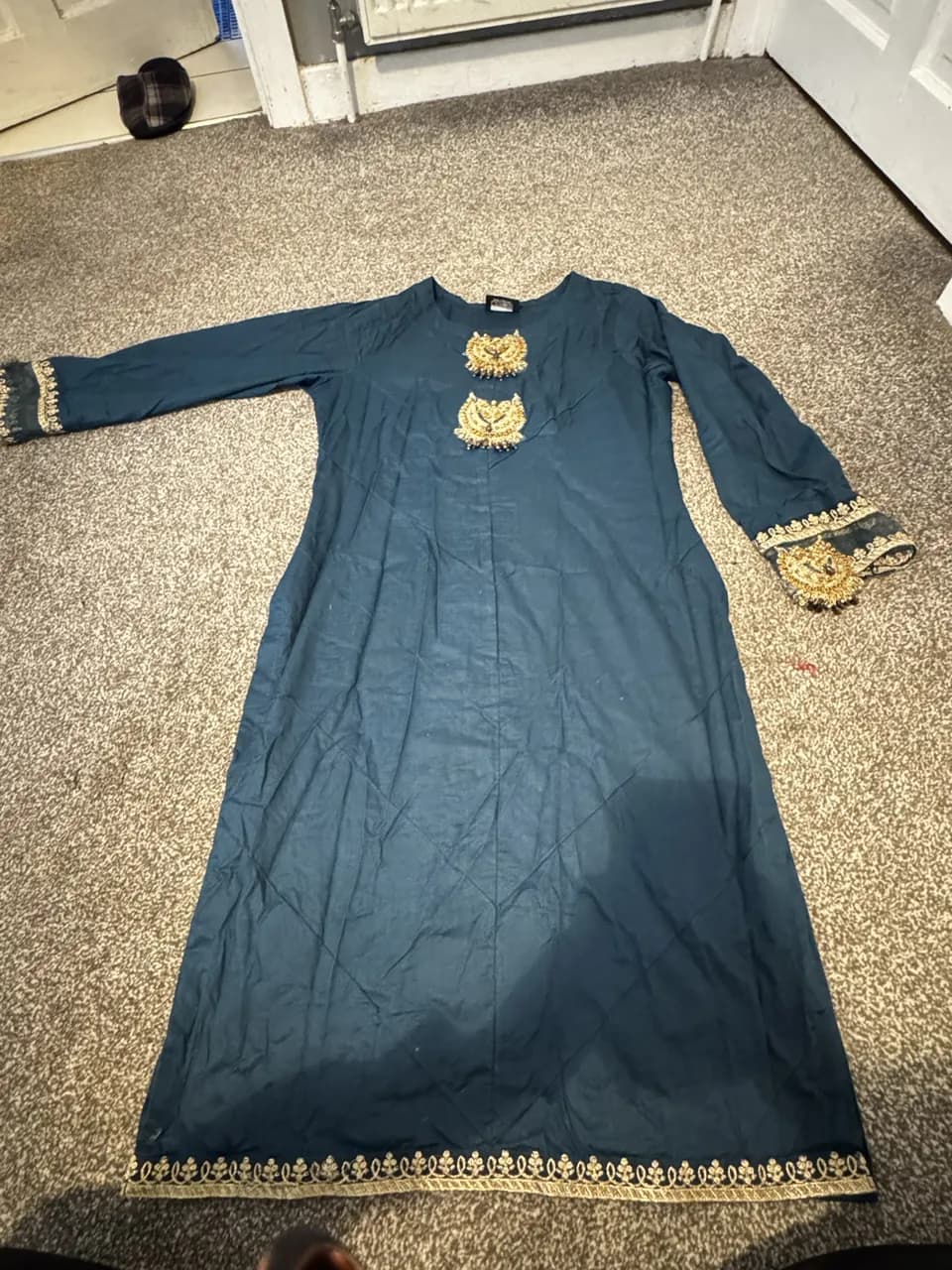 Teal blue salwar kameez — image 1