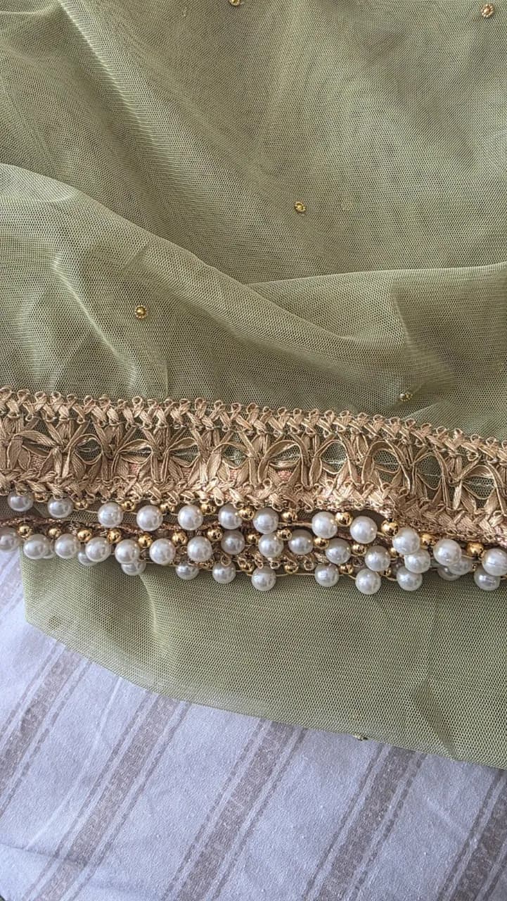Net sage dupatta — image 1