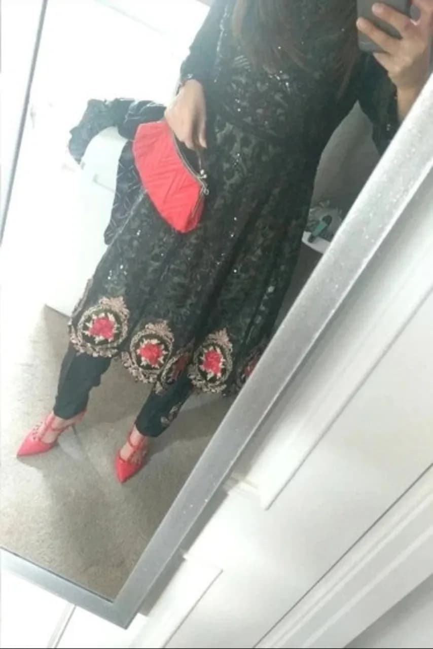 Peplum dress with trousers M