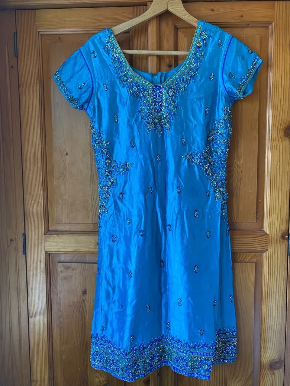 Turquoise Blue Heavily Embellished 3-Piece Traditional Suit - OBO — image 1