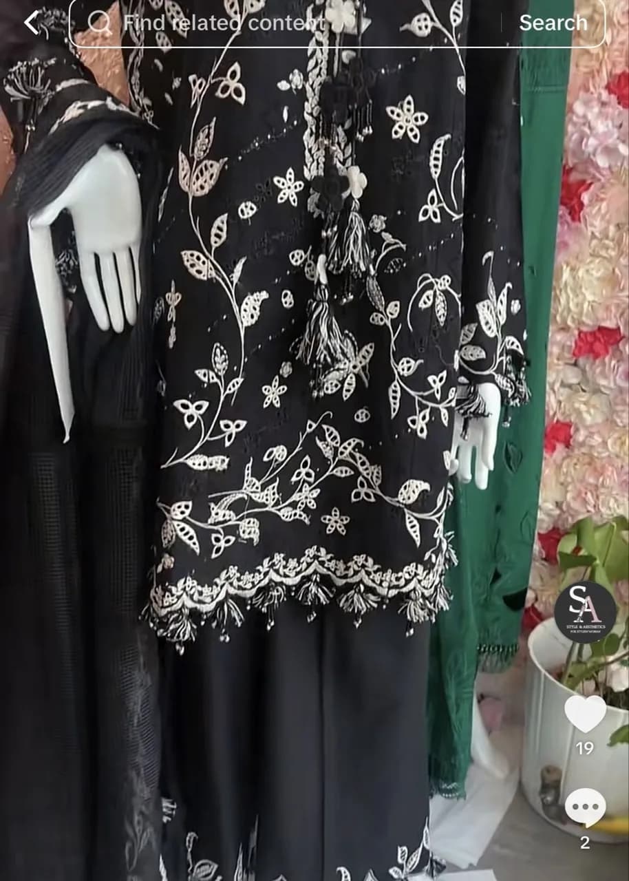 Meili black embroidered suit — image 1