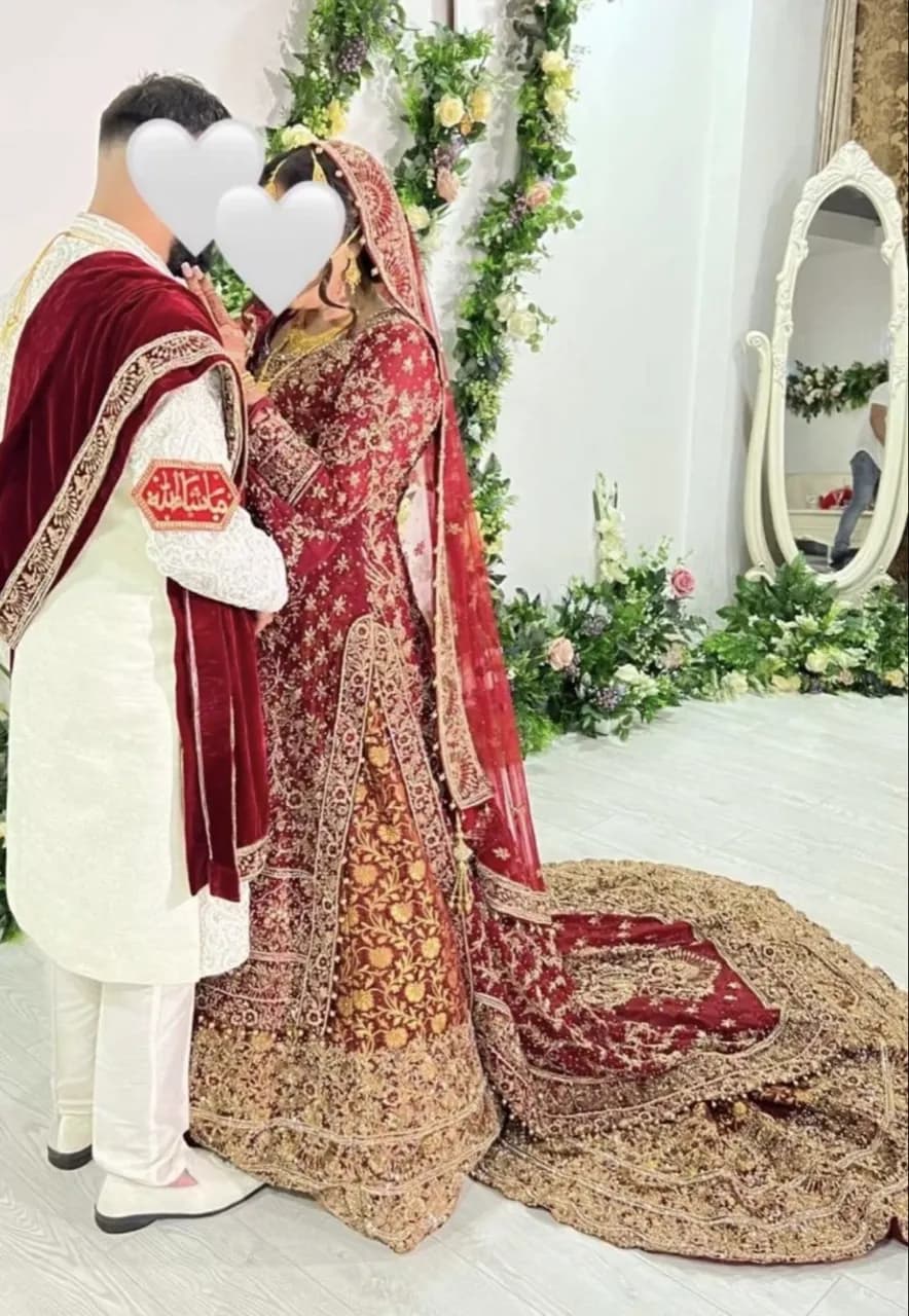 Red Bridal Dress with Trail — image 1