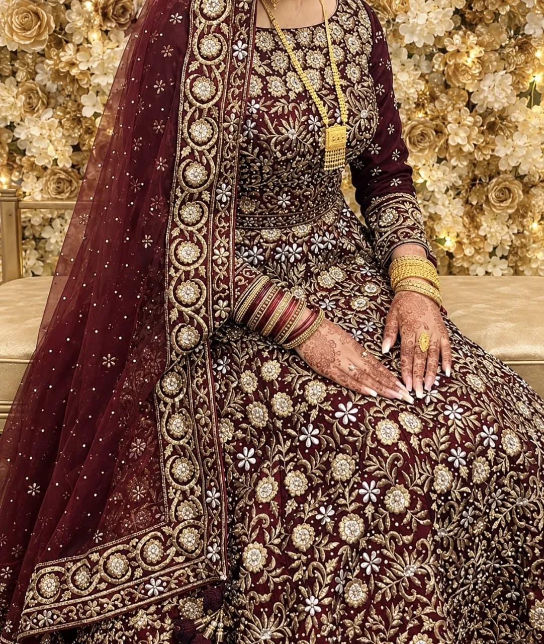Desi/Asian Bridal Maxi Dress with Dupatta — image 1