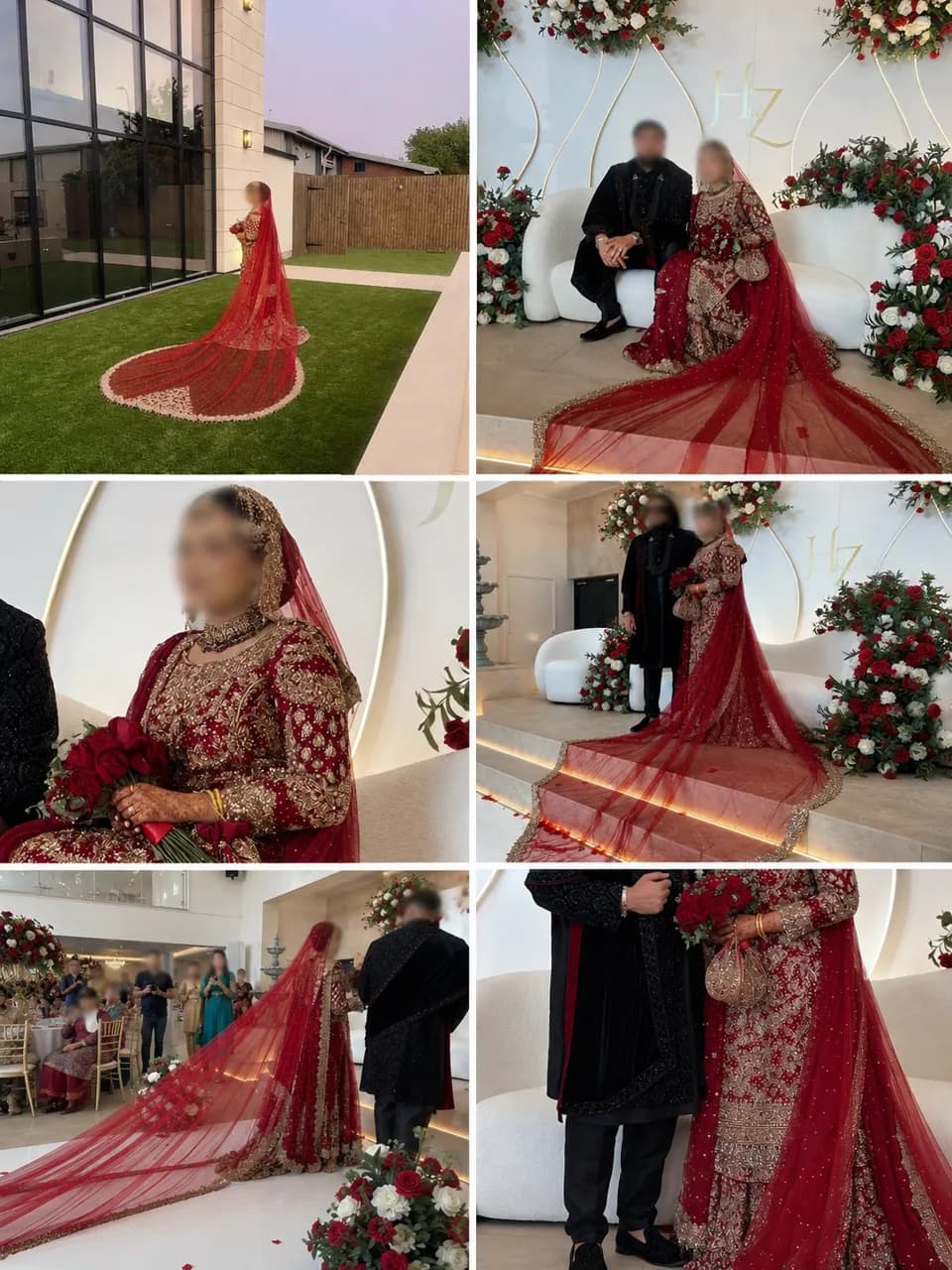 Bridal red lengha with heavy embroidery — image 1