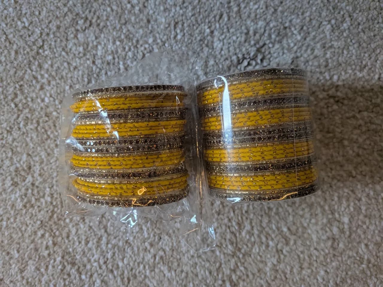 Yellow & Gold Bangles Size S/M — image 1