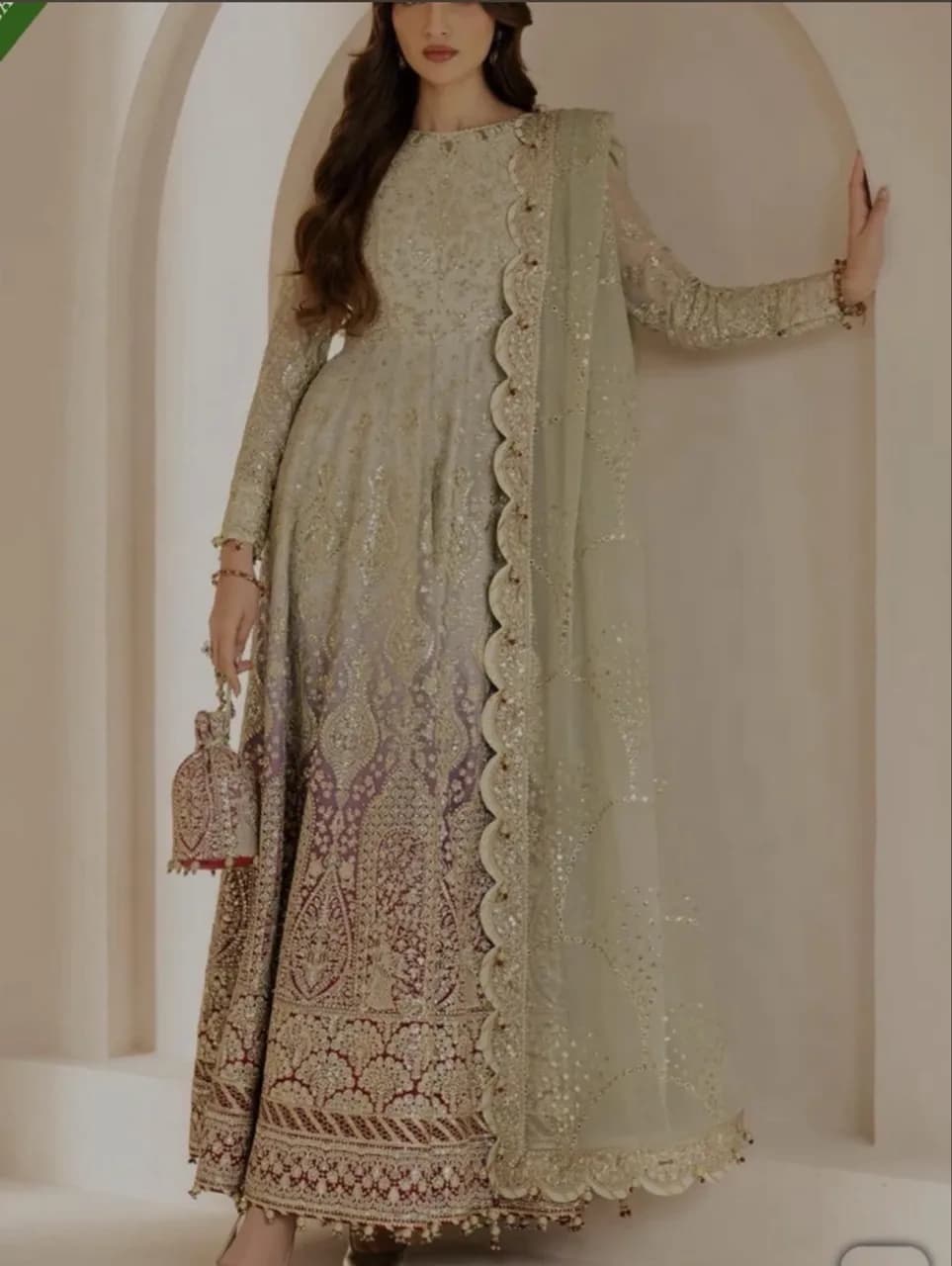 Jazmin Embroided Chiffon Ombré Suit — image 1