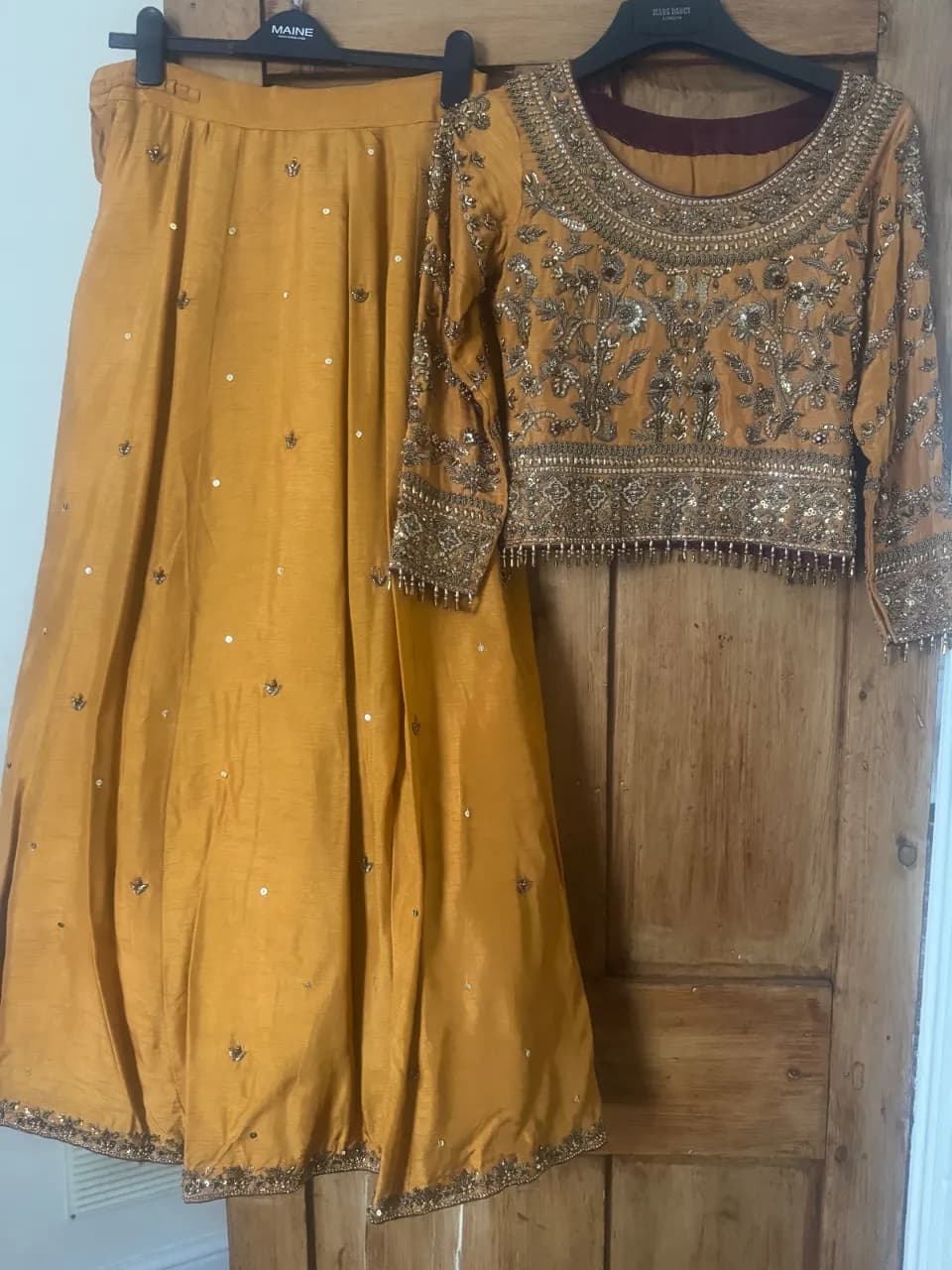 Faiza Saqlain Bridal Mehndi Dress - mustard yellow