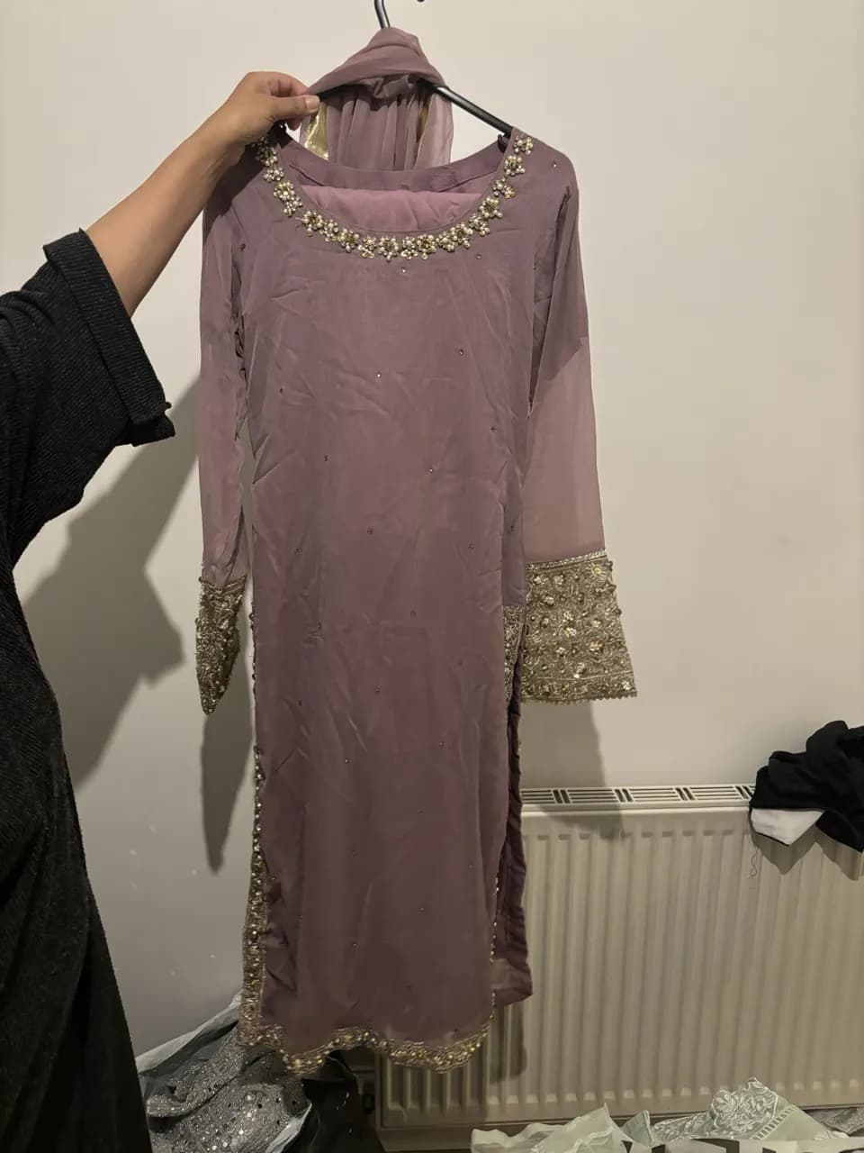 Lilac suit long kameez with Collette’s — image 1