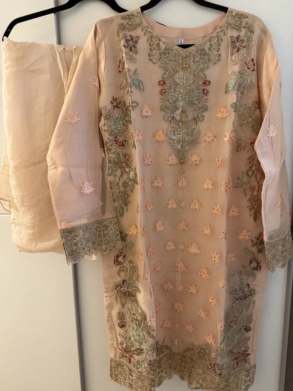 organza kameez & trouser suit — image 1