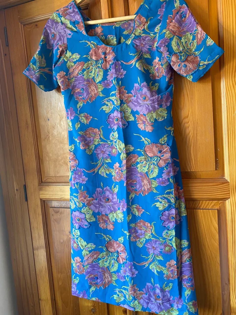 Turquoise Blue Floral 3-Piece Traditional Suit - OBO — image 1