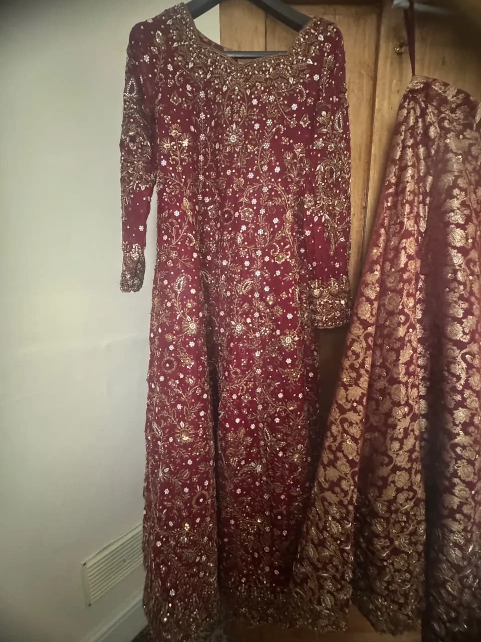 Haris Shakeel Bridal Dress - Rich Deep Red