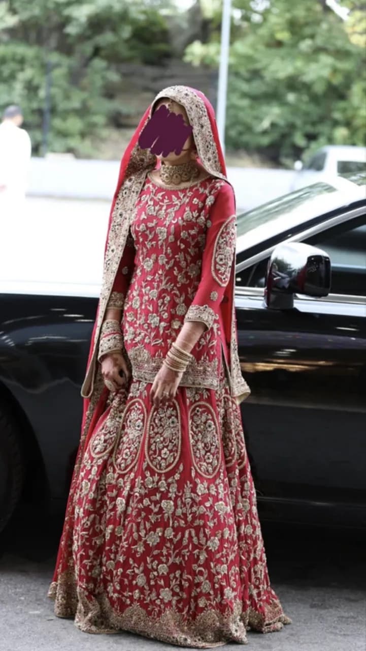 Red Bridal Lehenga with Heavy Dupatta — image 1