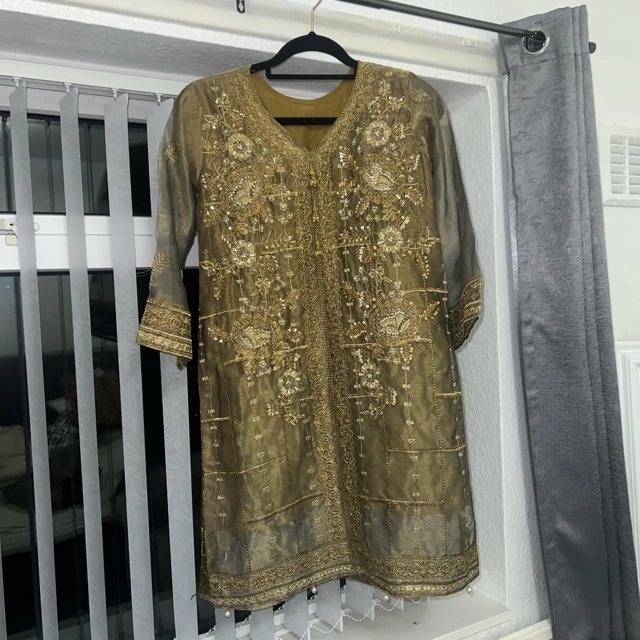 Coffee coloured khaadi kurta — image 1