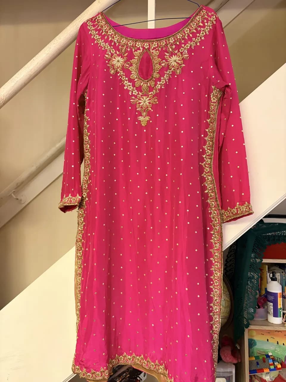 Hot pink kameez with wide leg trouser — image 1