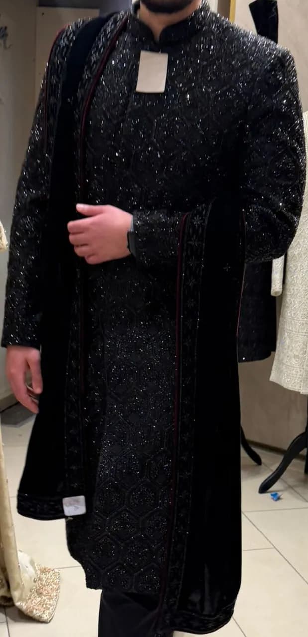 Black Sherwani Jacket — image 1