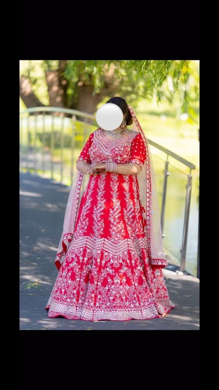 Beautiful Red Bridal Lehenga – Heavily Embroidered