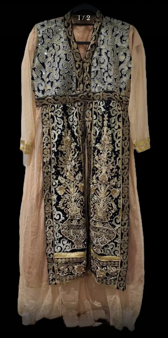 Black & Gold Embroidered Salwar Kameez Suit – Party Wear — image 1