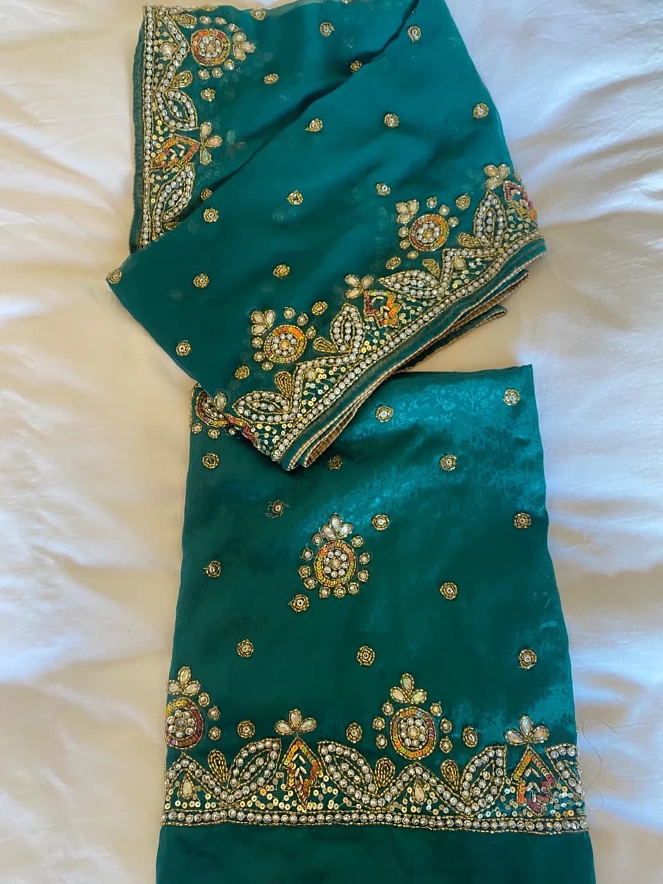 Teal Green Heavily Embellished Traditional Occasion Set - OBO — image 1
