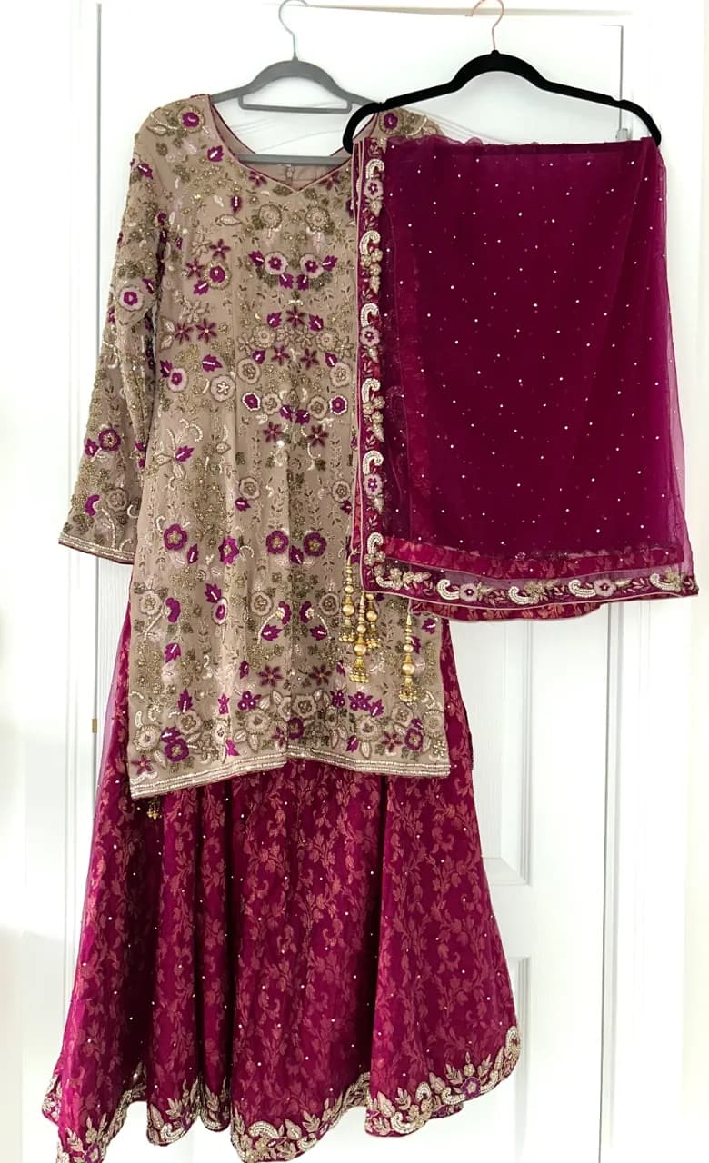 Pakistani Formal Wedding Lehenga Set | Medium UK 10-12