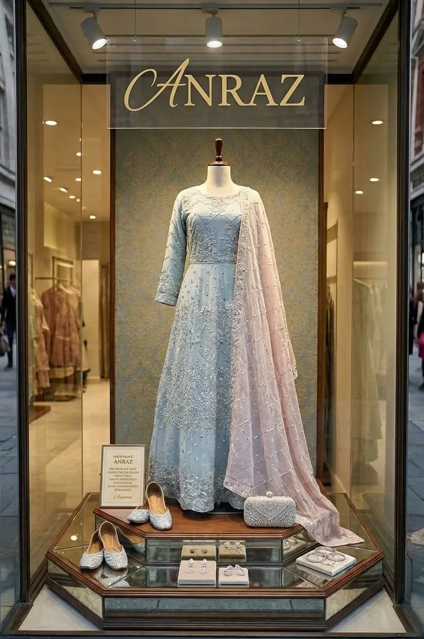 Wedding dress Long Abaya Gown Blue pink Pakistani suit embroidered Maxi outfit