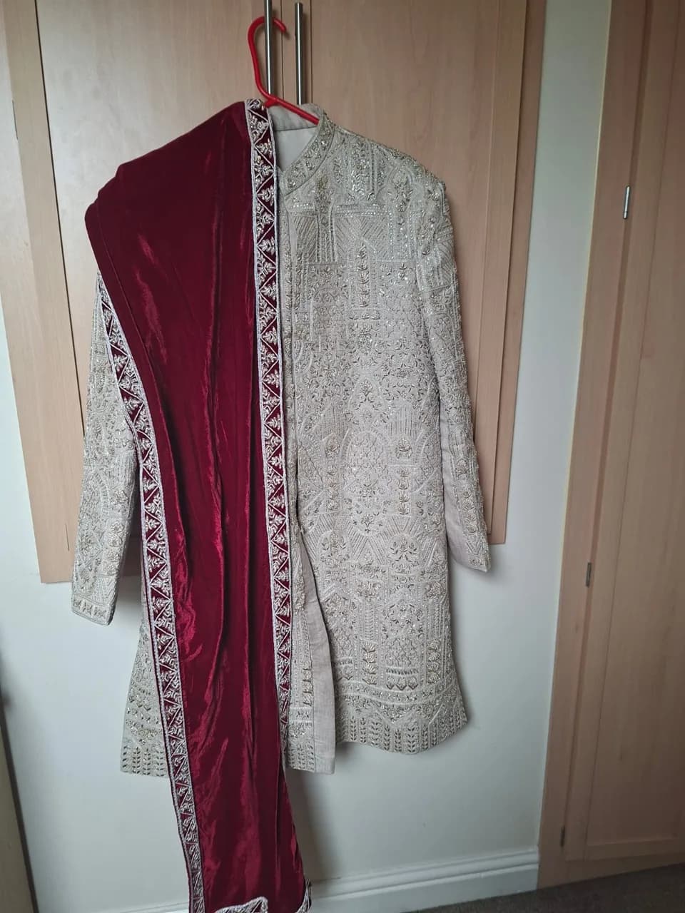 Mens ivory sherwani — image 1