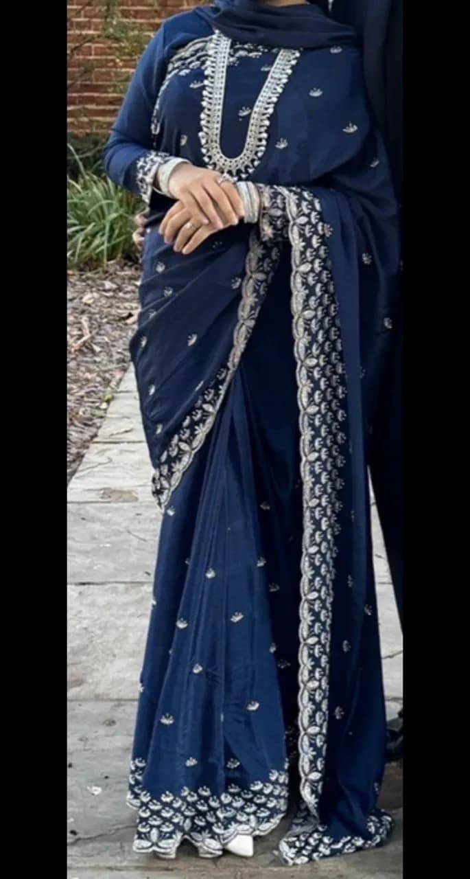 Beautiful stone work Saree — image 1