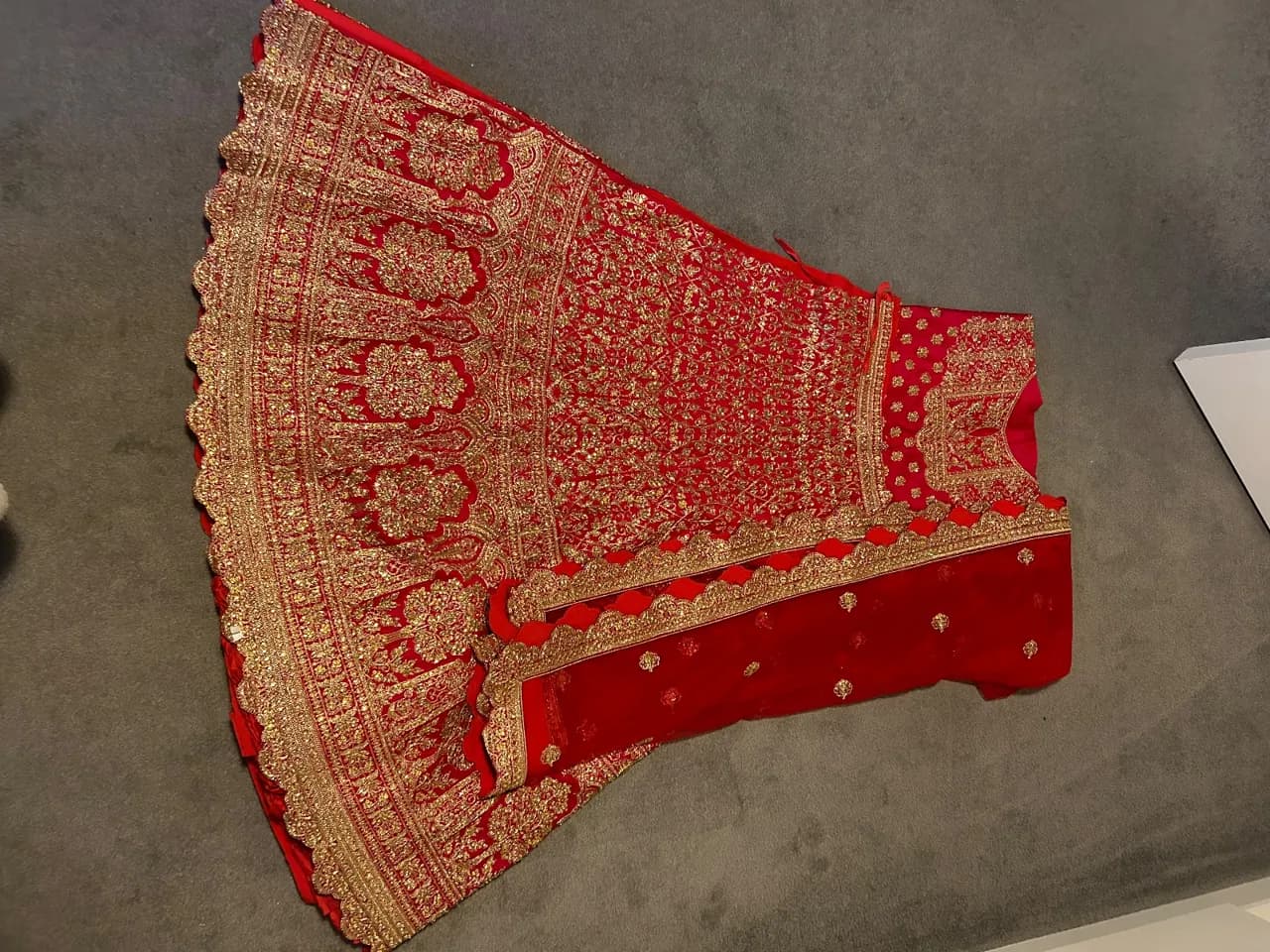 Red wedding lehenga — image 1