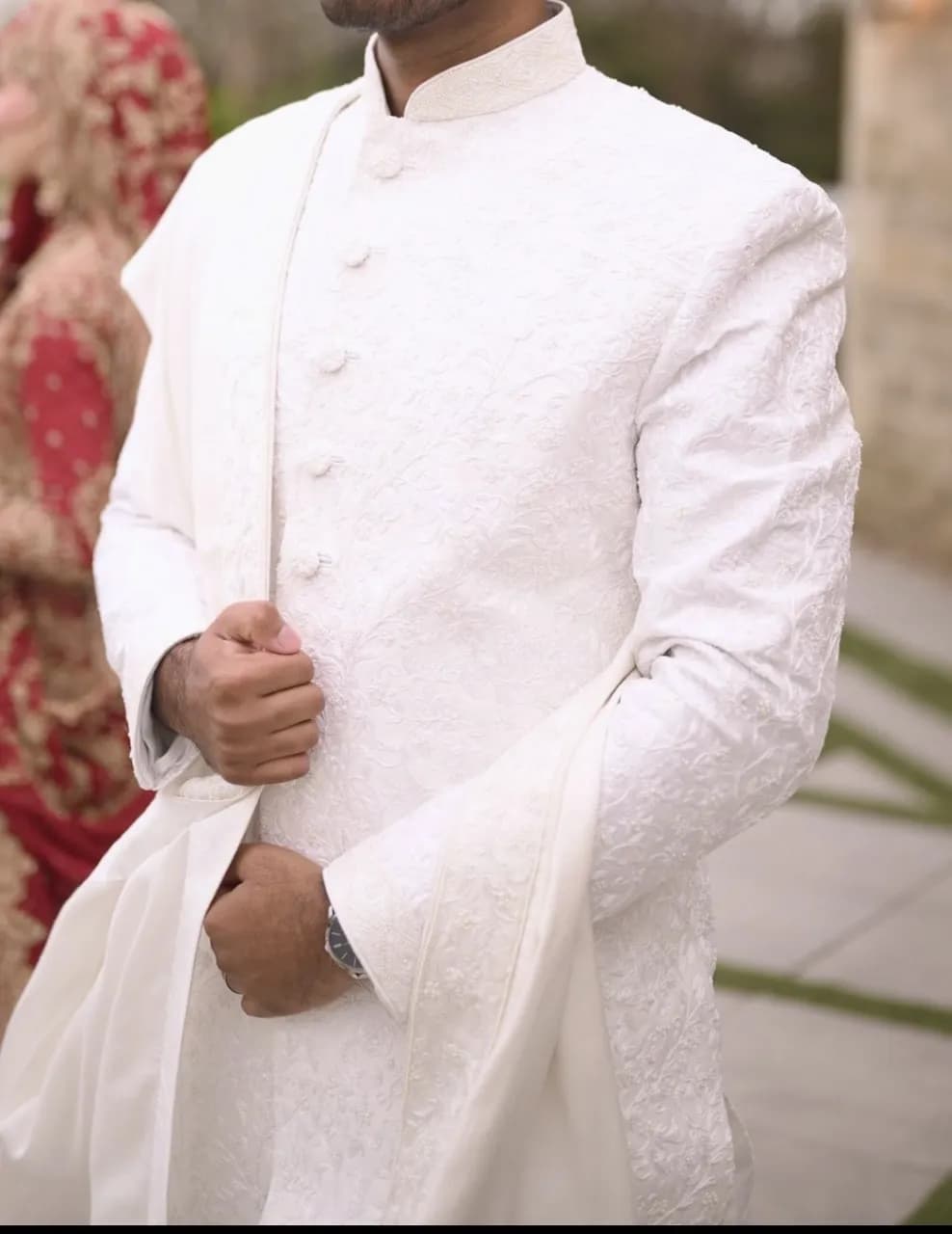 Mens Embroidered Sherwani — image 1