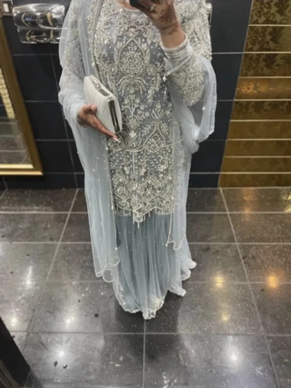 Heavy Embellished Pakistani Asian Formal 3 Piece Suit – Medium — image 1