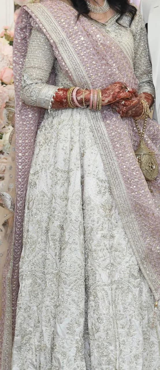 Batik Miray White 4 Piece Bridal Lehenga — image 1
