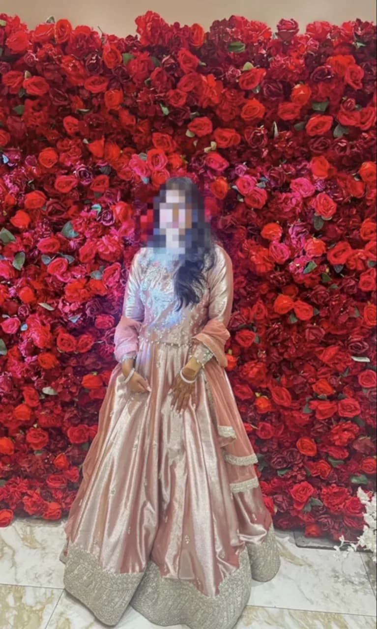 Pink Lama Silk Lengha — image 1