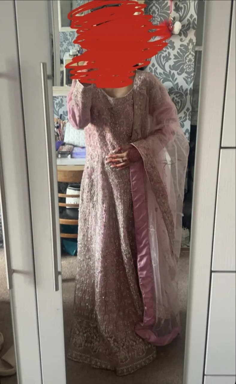 Pink and silver long dress — image 1