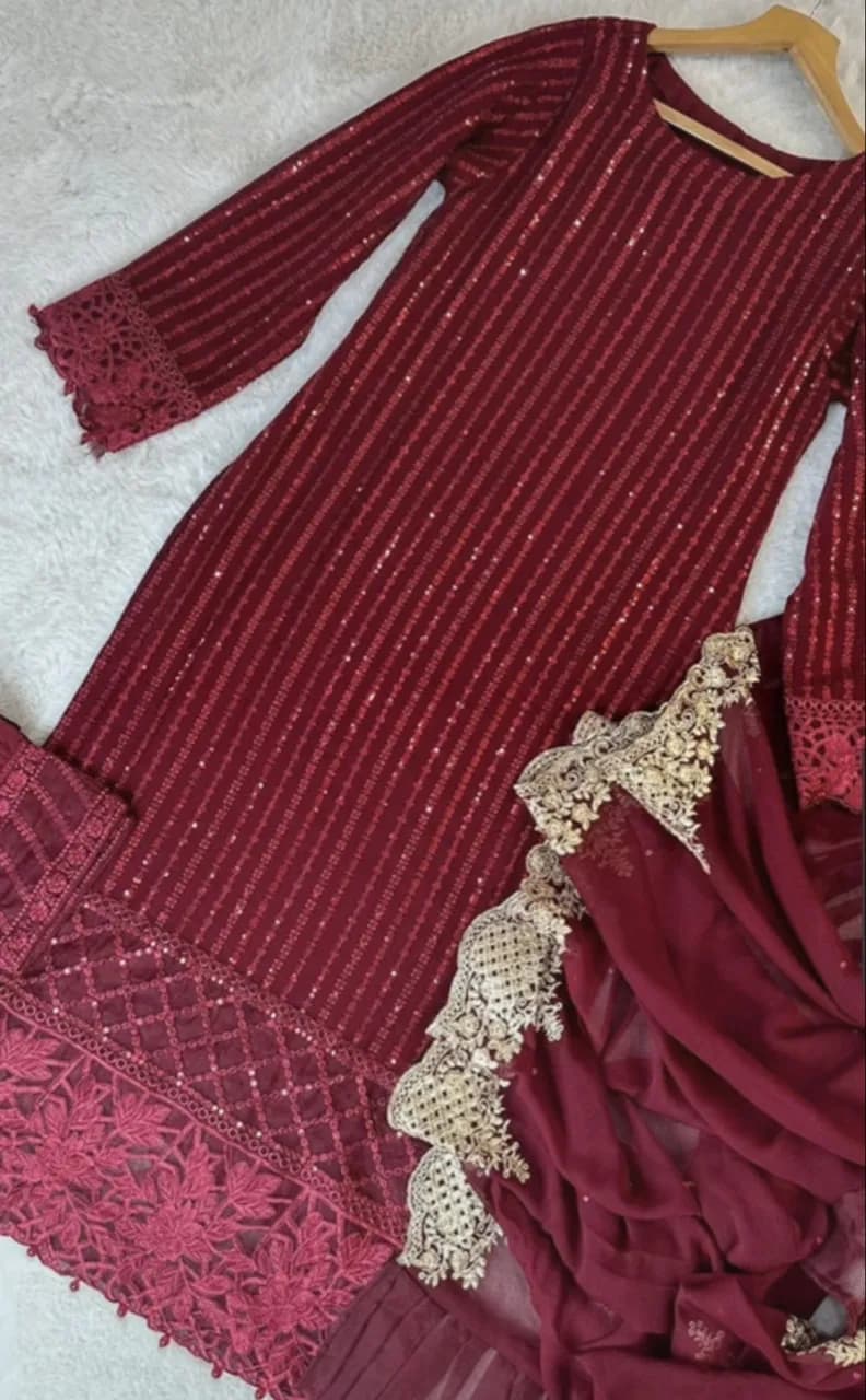 Memsaab Chiffon 3pc Suit — image 1