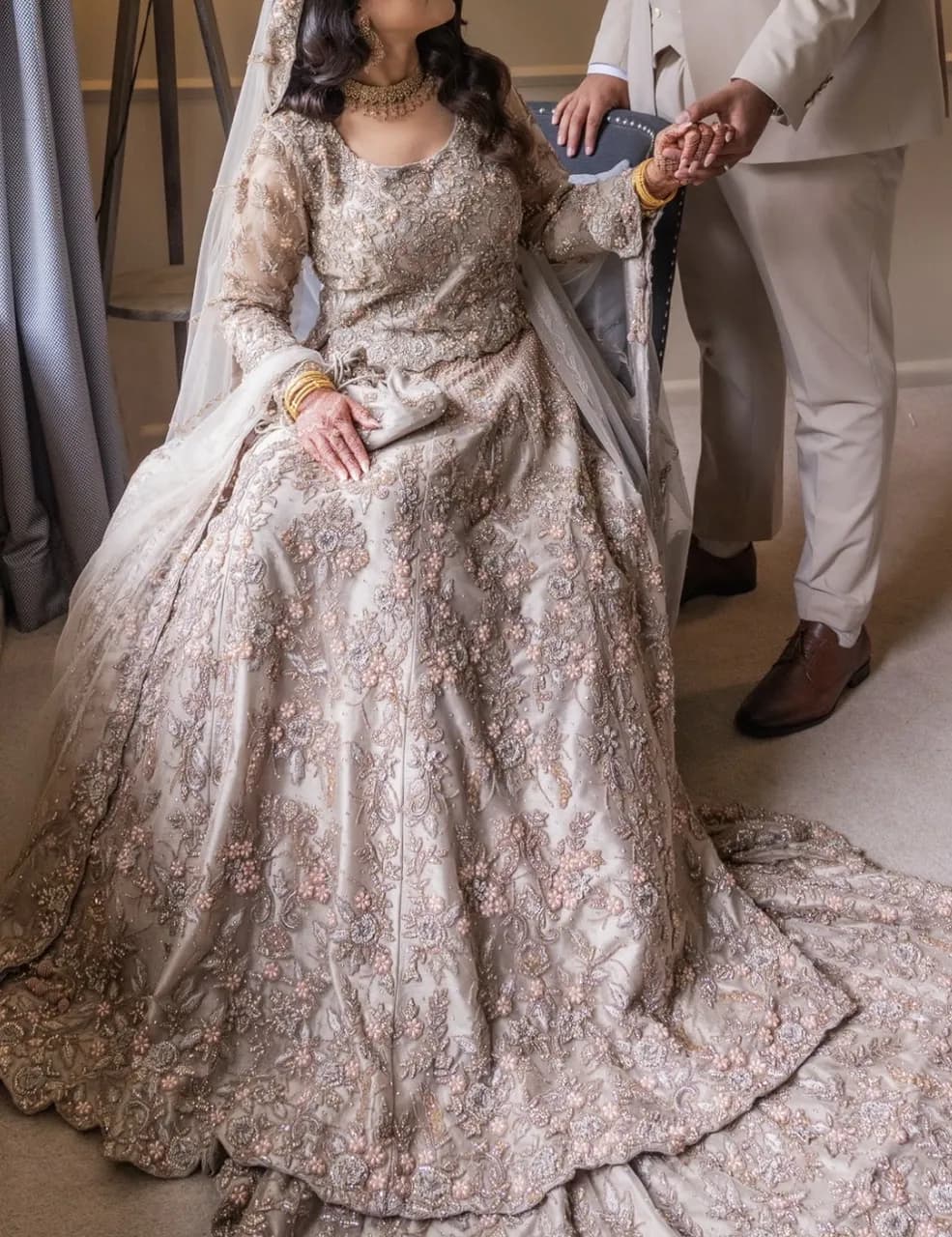 Bridal Lehenga with Trail — image 1