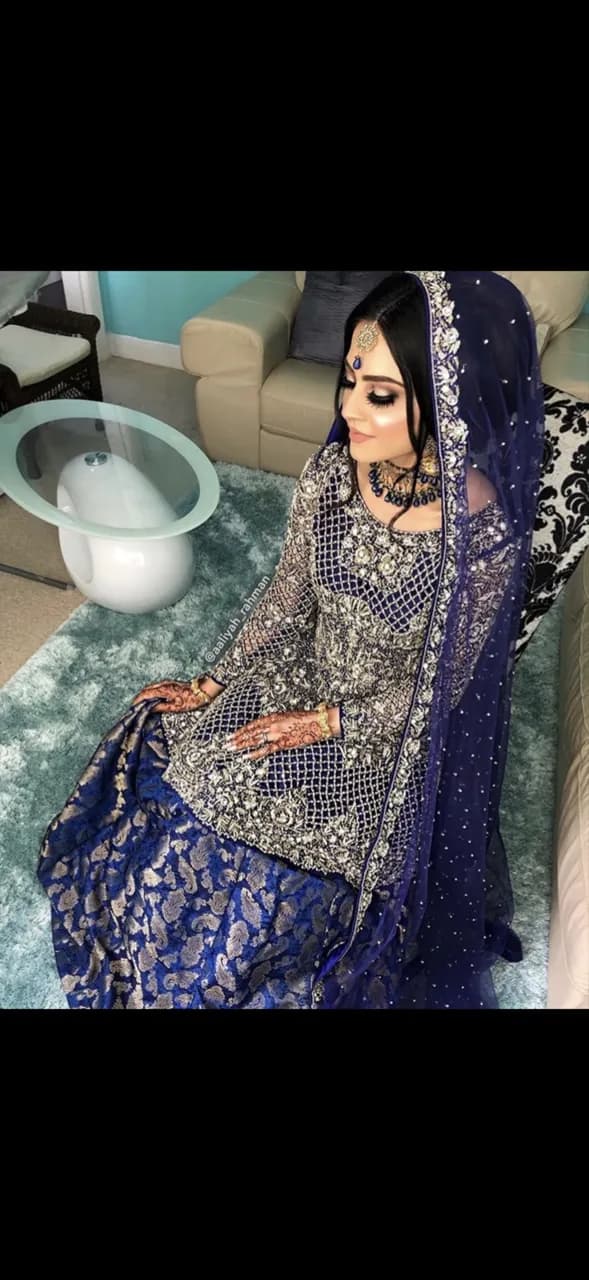 Navy blue lehnga with dress — image 1