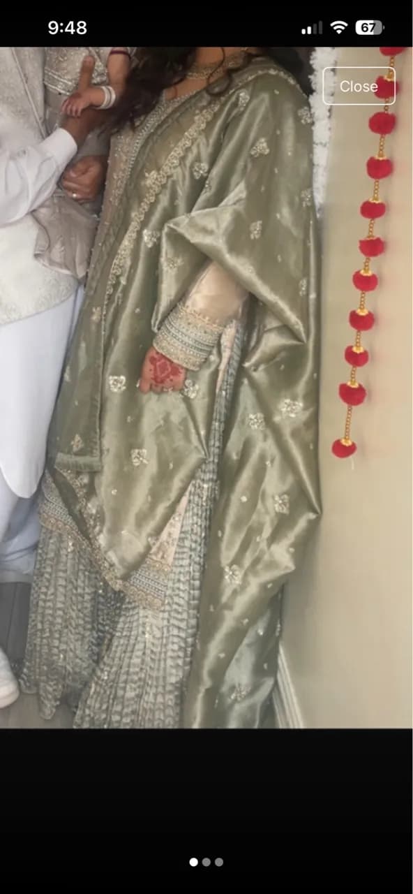 3 piece wedding outfit crushed sharara — image 1