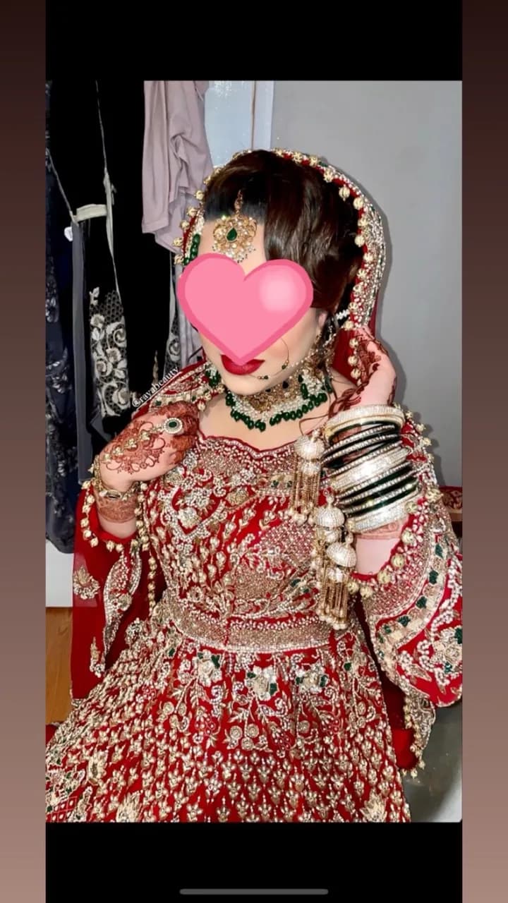 Red Bridal lengha with Duppatta — image 1
