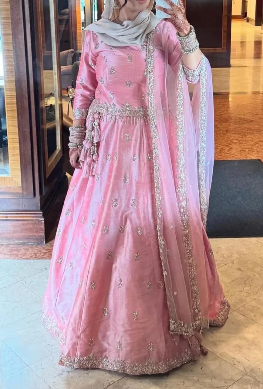 Pink 3 Piece Lehengha for bridesmaid/groomsmaid/wedding guest