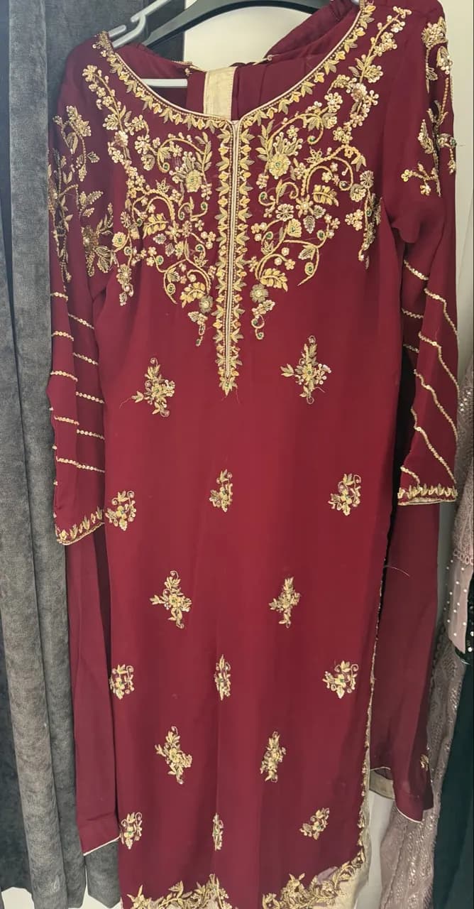 Maroon kameez and palazzo set brand new with Dori still in packaging — image 1