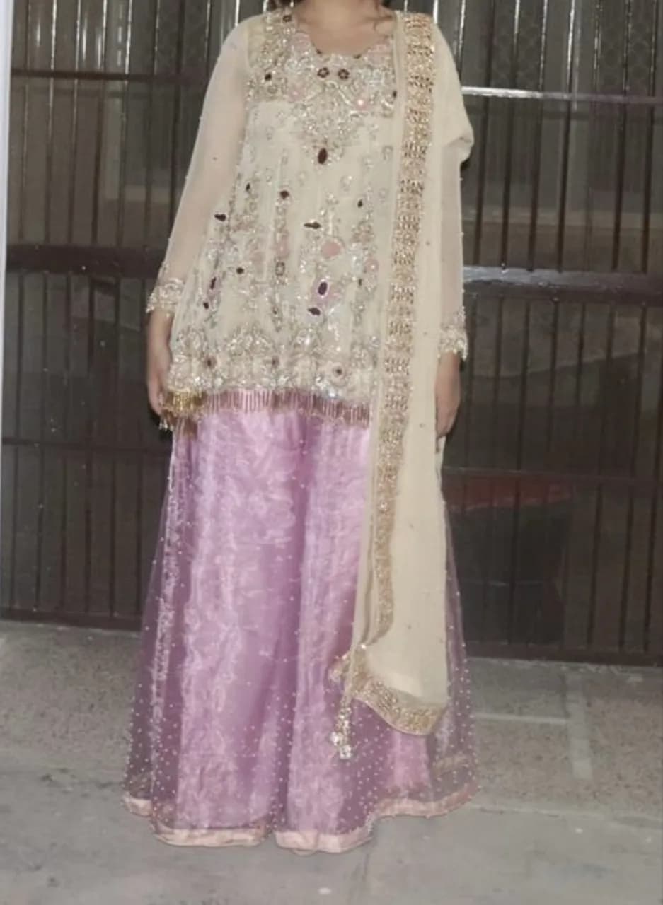 3 piece kameez sharara and dupatta — image 1