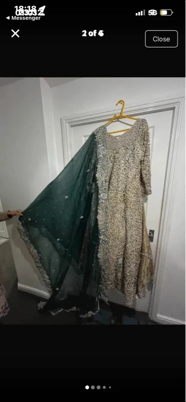 Champagne and emerald green maxi — image 1
