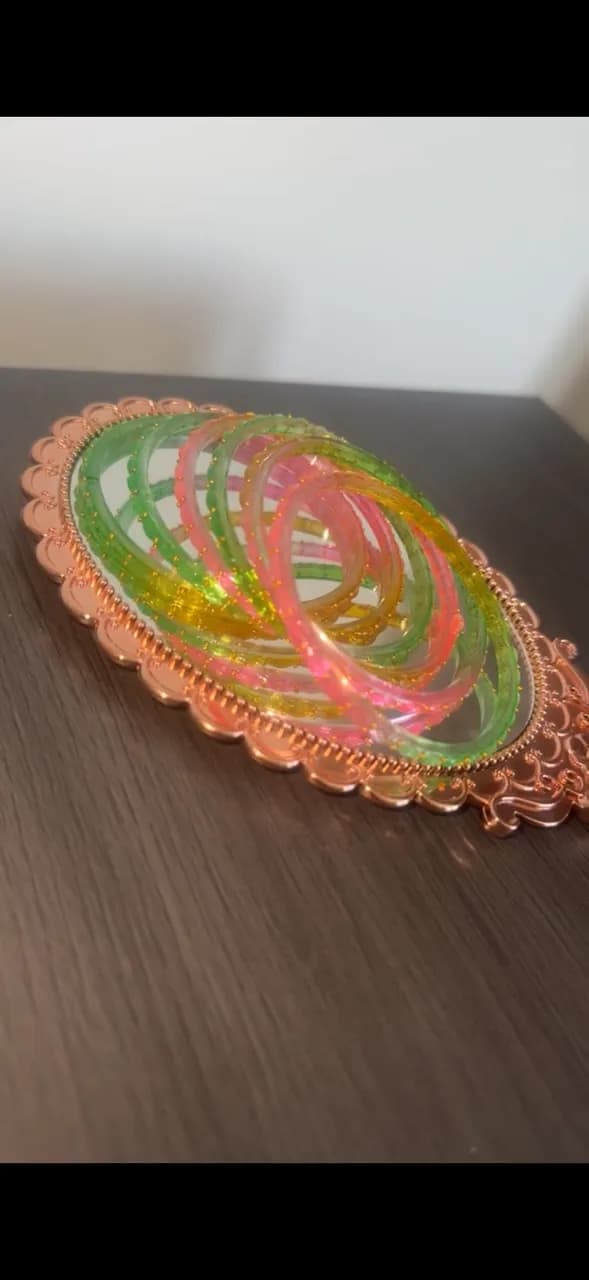 Multicoloured raindrop bangles - size 2.6