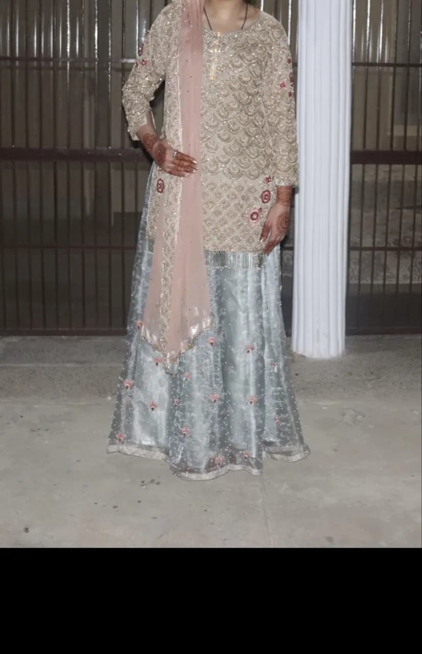3 piece sharara kameez and dupatta — image 1