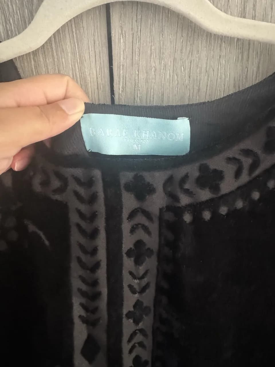 BareKhanom Black Velvet Dress – Size M - kaftan — image 1