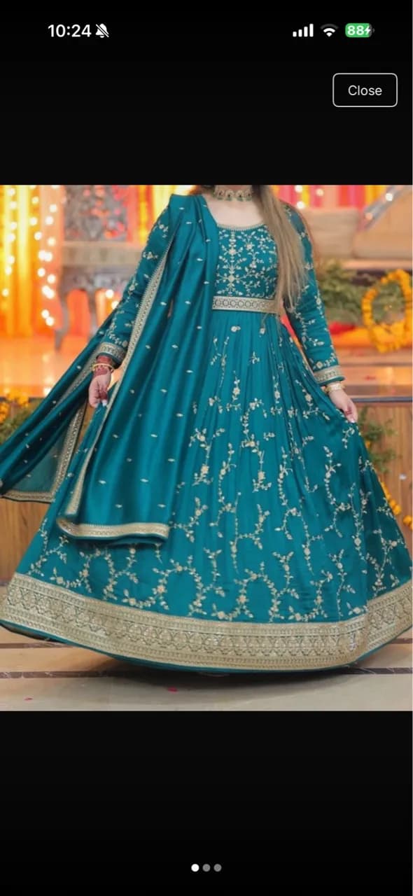 Teal green maxi dress — image 1