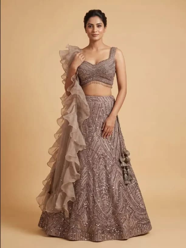 Sparkling Champagne Designer Lehenga — image 1