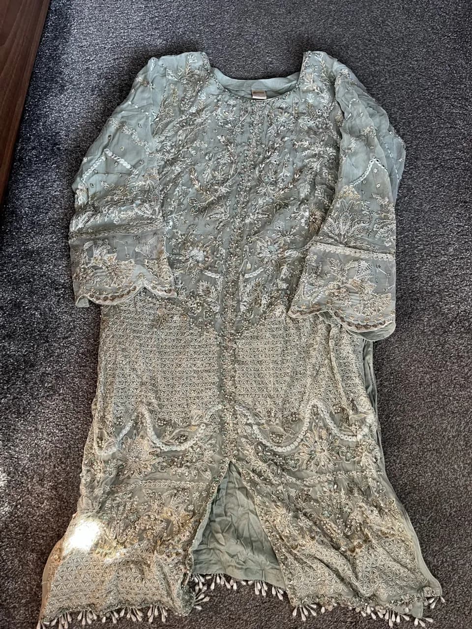 3 piece sage green suit — image 1