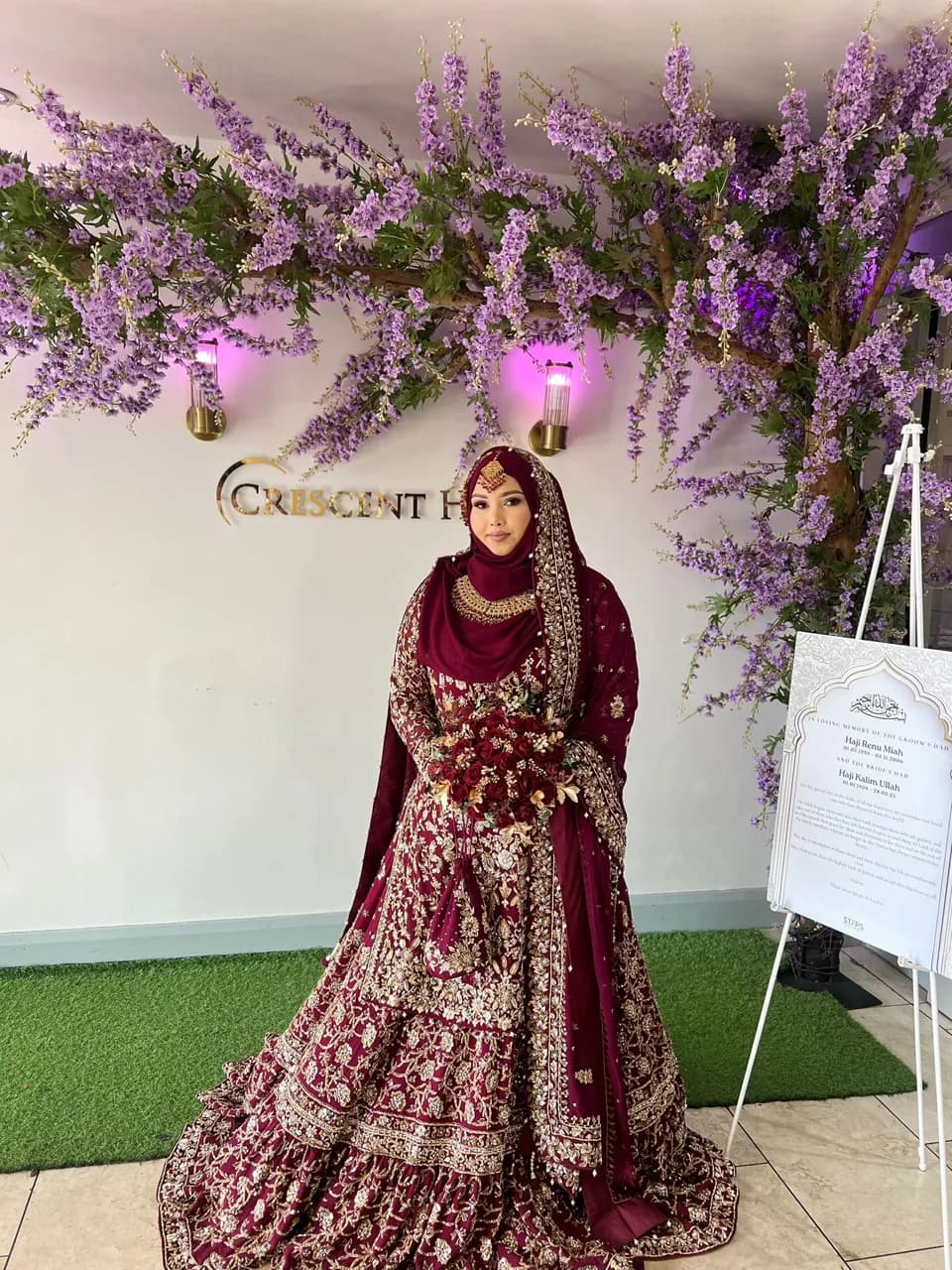 Bridal maroon lengha- heavy work — image 1