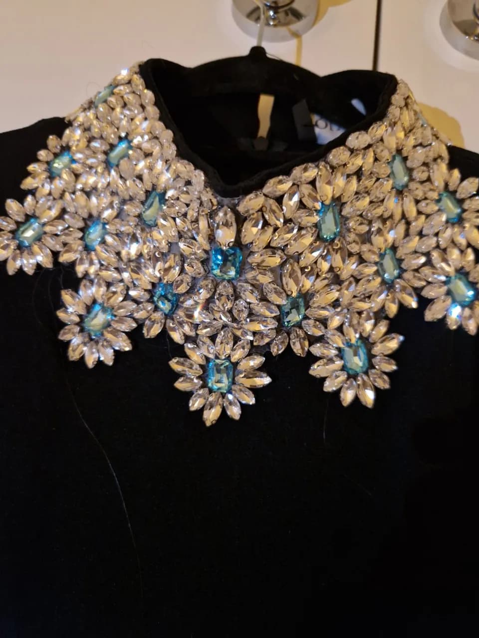 Sparkly crystal work long gown dress
