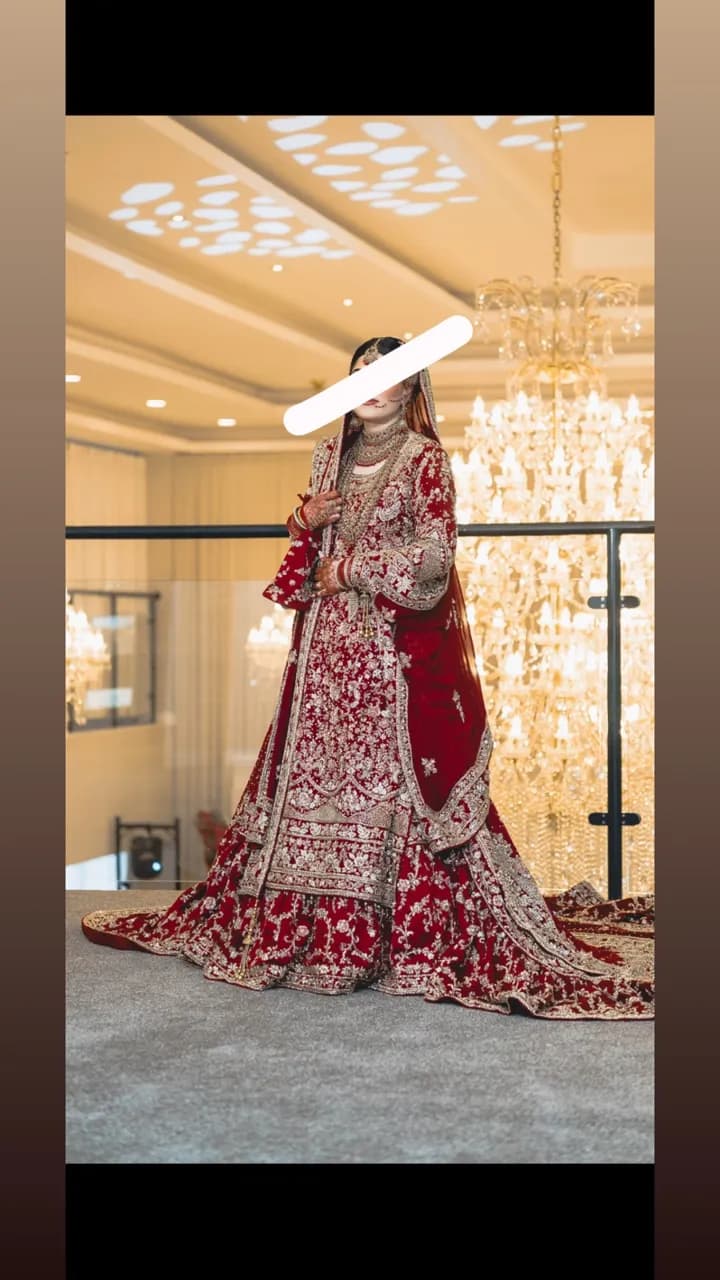 Red Bridal Lengha — image 1